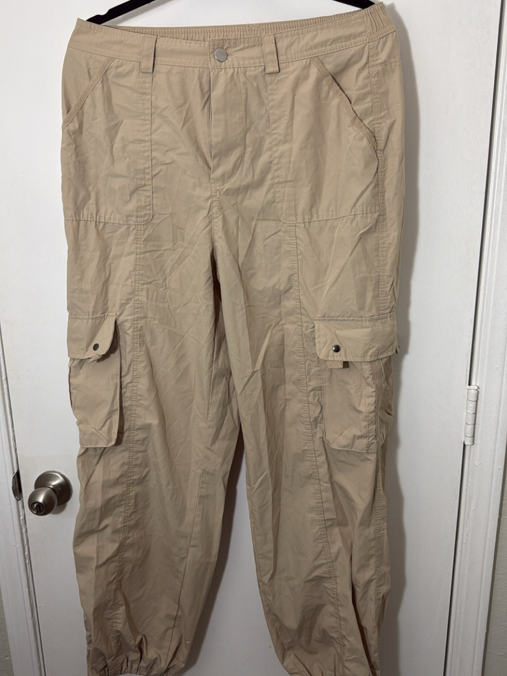 Women's Cargo Pants in Beige - Lightweight Utility Style